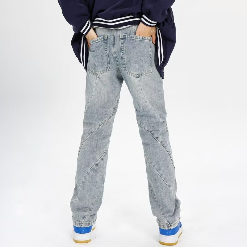 『癮品流行』美式高街牛仔褲 直筒褲 夏季長褲 九分褲 純色簡約 休閒百搭 修身顯腿長 S-3XL-細節圖7