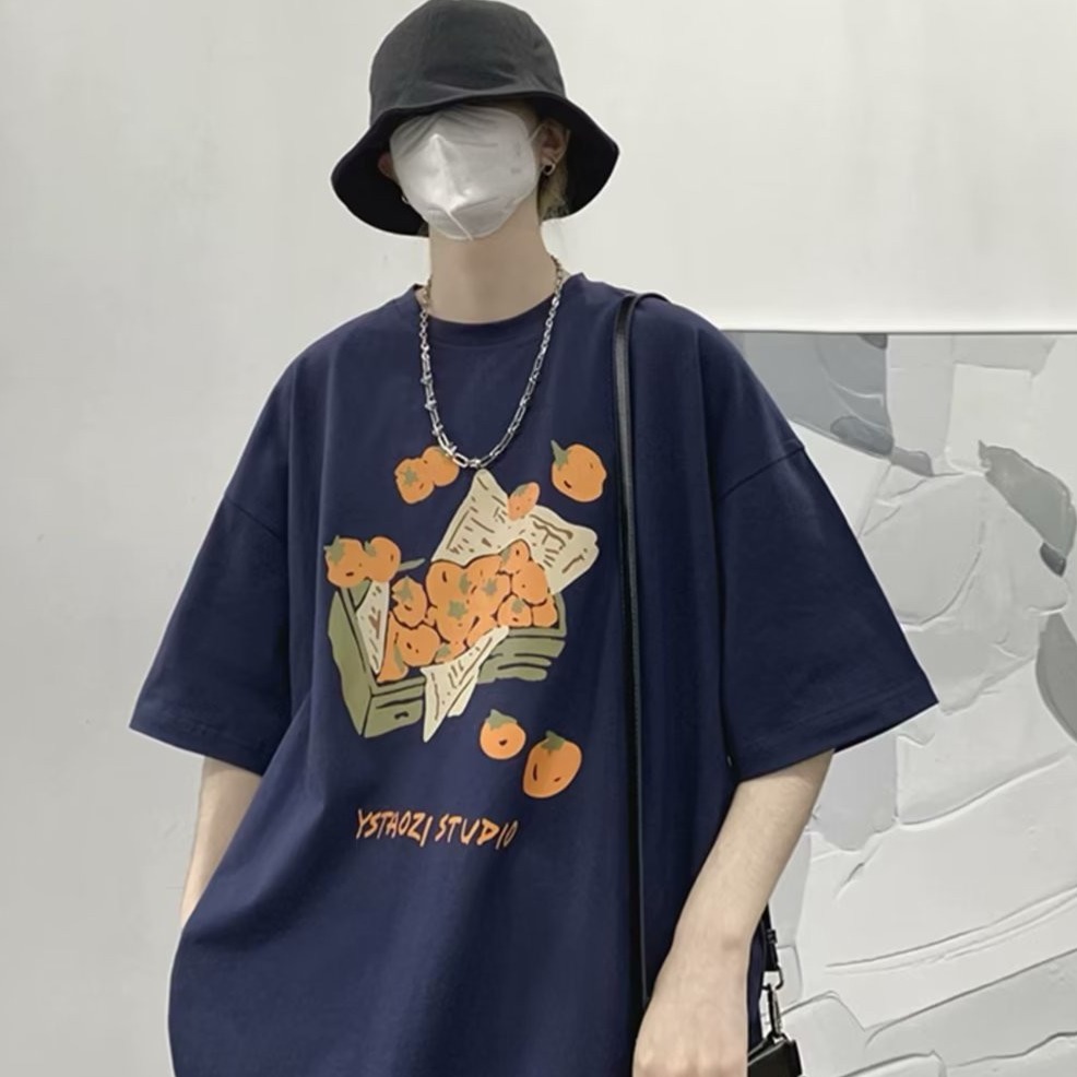 『癮品流行』美式高街印花T恤 寬鬆oversize 休閒百搭 圓領上衣 五分袖 M-5XL-細節圖4