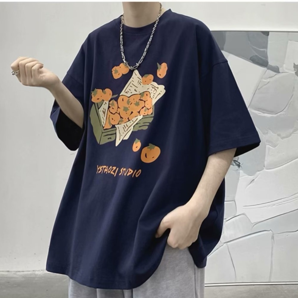 『癮品流行』美式高街印花T恤 寬鬆oversize 休閒百搭 圓領上衣 五分袖 M-5XL-細節圖5