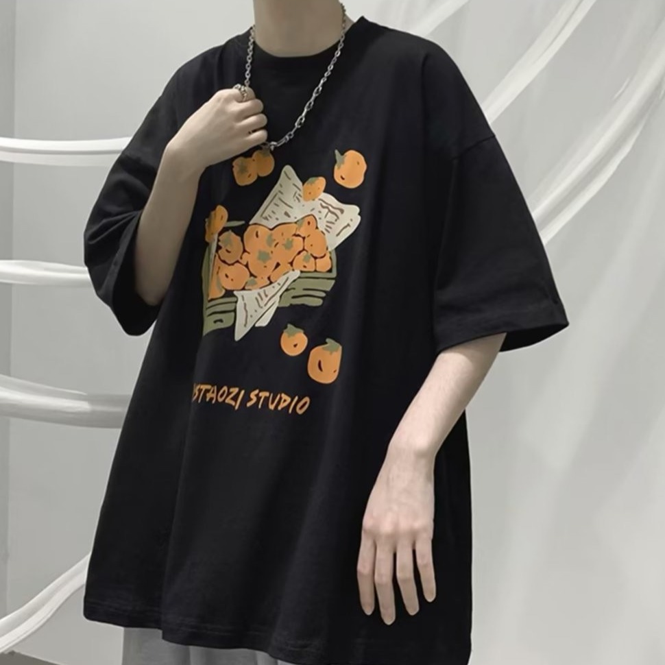 『癮品流行』美式高街印花T恤 寬鬆oversize 休閒百搭 圓領上衣 五分袖 M-5XL-細節圖7