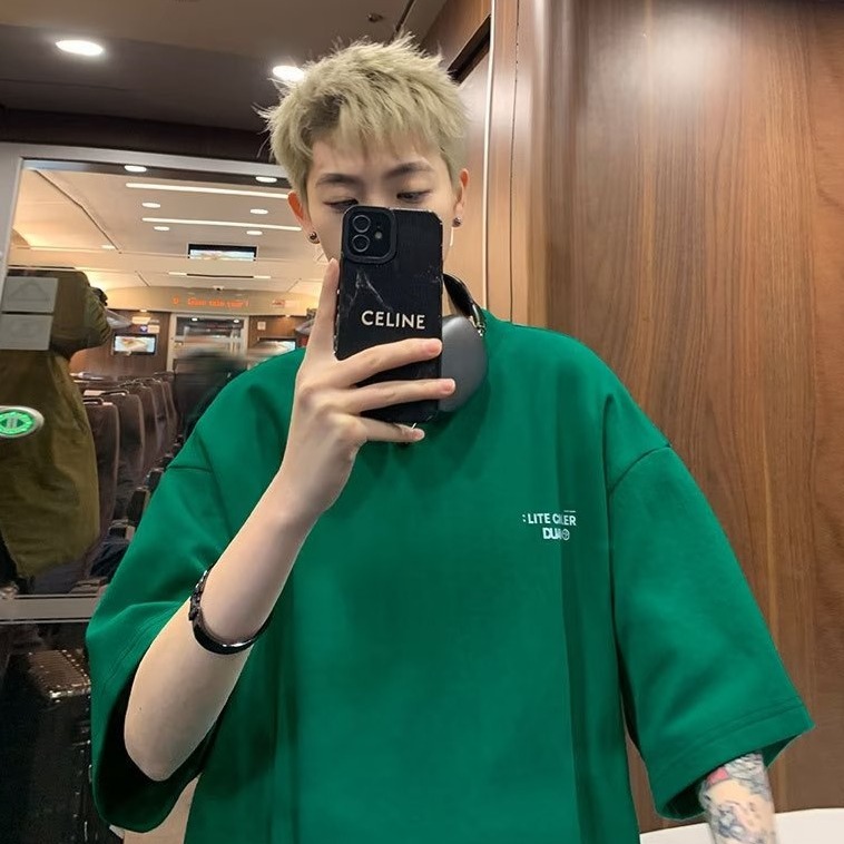 『癮品流行』美式重磅純棉T恤 復古高街五分袖 圓領上衣 休閒百搭 大碼寬鬆 設計感 M-5XL-細節圖6