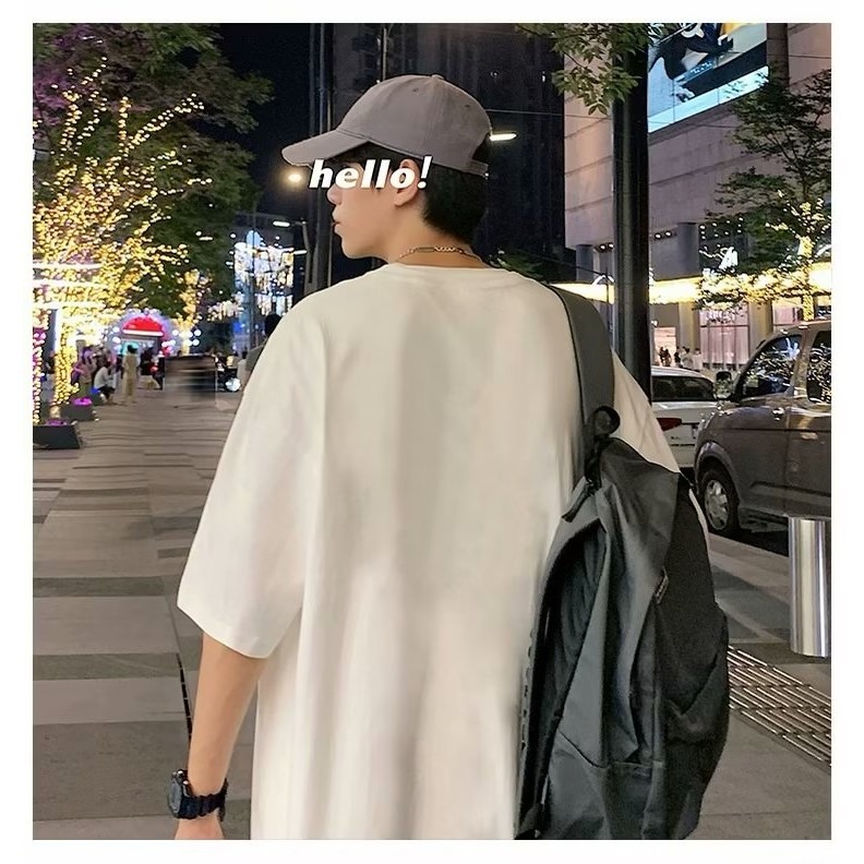 『癮品流行』港風復古純棉短袖T恤 男生夏季T恤 圓領上衣 設計感 休閒百搭 寬鬆oversize M-5XL-細節圖3