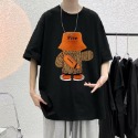 『癮品流行』美式印花T恤 純棉五分袖 高街復古圓領上衣 休閒百搭 設計感 大碼寬鬆 M-5XL-規格圖5