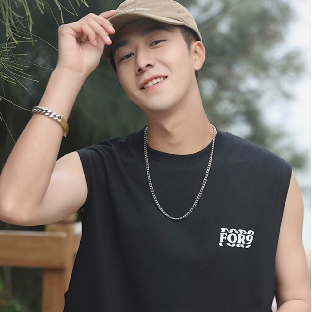 『癮品流行』美式水洗復古做舊純棉背心無袖背心 圓領背心 設計感 休閒百搭 大碼寬鬆 M-5XL-細節圖7