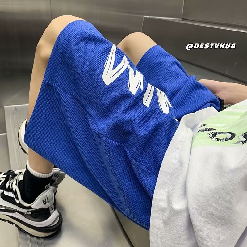 『癮品流行』美式字母印花純棉短褲 男生短褲 五分褲 直筒褲 休閒褲 寬鬆褲 休閒百搭 大碼寬鬆 M-5XL-細節圖3