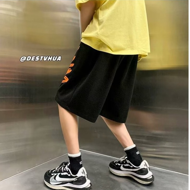 『癮品流行』美式字母印花純棉短褲 男生短褲 五分褲 直筒褲 休閒褲 寬鬆褲 休閒百搭 大碼寬鬆 M-5XL-細節圖5