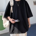『癮品流行』夏季短袖T恤男 打底衫 休閒 簡約純色 美式純棉T恤 落肩T恤 大碼寬鬆 M-2XL-規格圖6