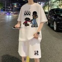 『癮品流行』休閒套裝 短袖T恤短褲套裝 男生套裝 男生衣服 夏季純棉T恤美式字母印花 百搭潮流五分袖-規格圖5