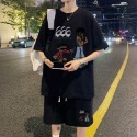 『癮品流行』休閒套裝 短袖T恤短褲套裝 男生套裝 男生衣服 夏季純棉T恤美式字母印花 百搭潮流五分袖-規格圖5