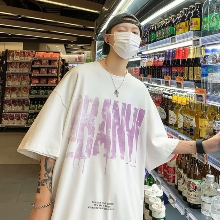 『癮品流行』男生字母印花短袖T恤 美式高街純棉T恤 潮流T恤 圓領上衣 休閒百搭 設計感 M-3XL-細節圖5