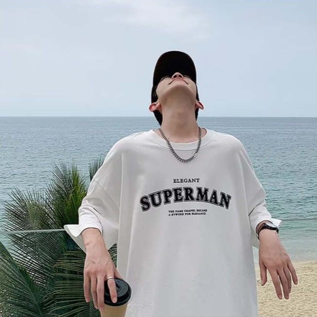 『癮品流行』美式字母印花短袖T恤男 夏季短T 潮流T恤 休閒百搭 大碼寬鬆 oversize 設計感 M-5XL-細節圖3