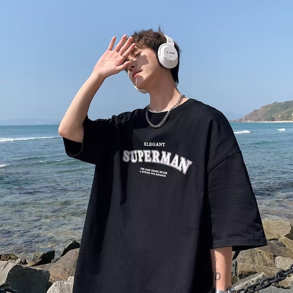 『癮品流行』美式字母印花短袖T恤男 夏季短T 潮流T恤 休閒百搭 大碼寬鬆 oversize 設計感 M-5XL-細節圖6