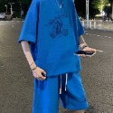 『癮品流行』夏季套裝男 短袖T恤 五分褲男 短袖短褲套裝男 休閒套裝男 設計感 大碼寬鬆 M-5XL-規格圖7