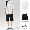 『癮品流行』休閒套裝男 夏季套裝男 短袖短褲套裝男 T恤男 圓領上衣 五分褲 純色簡約 休閒百搭 大碼寬鬆 M-5XL-規格圖8