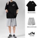 『癮品流行』休閒套裝男 夏季套裝男 短袖短褲套裝男 T恤男 圓領上衣 五分褲 純色簡約 休閒百搭 大碼寬鬆 M-5XL-規格圖8