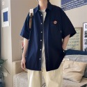 『癮品流行』男生夏季襯衫 襯衫男 襯衫外套 五分袖襯衣 翻領襯衫 原宿風設計感 休閒百搭 M-3XL-規格圖9