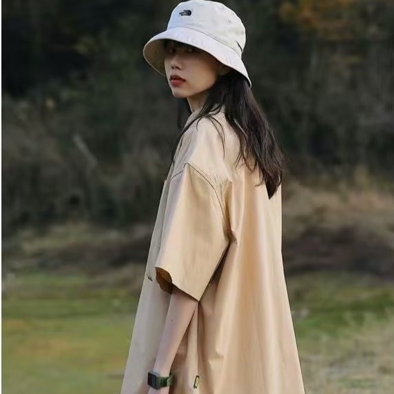 『癮品流行』日系工裝襯衫 夏季襯衫 短袖襯衣五分袖翻領上衣 設計感原宿風 休閒百搭 男女同款 M-3XL-細節圖4