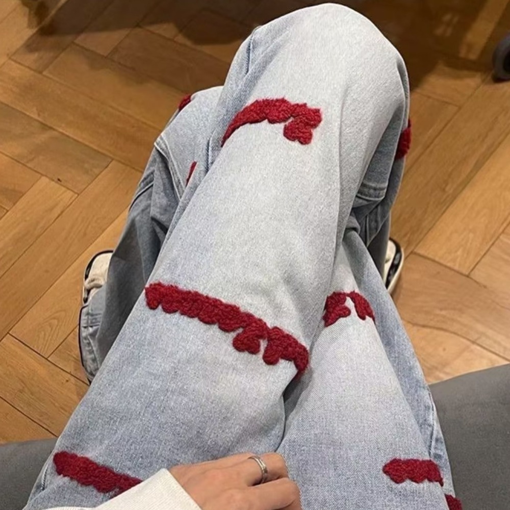 『癮品流行』美式高街復古長褲 男生夏季長褲 牛仔長褲 直筒褲 休閒褲 修身顯腿長 休閒百搭 M-3XL-細節圖5