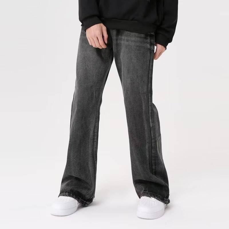 『癮品流行』復古高街水洗牛仔長褲 休閒長褲 素色長褲 直筒長褲 純色簡約 休閒百搭 S-3XL-細節圖4