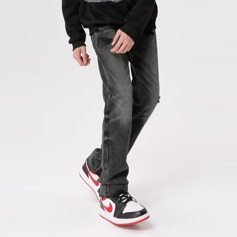 『癮品流行』夏季男生長褲 高街復古牛仔長褲 基礎長褲 破洞褲 直筒長褲 休閒長褲 純色簡約 休閒百搭 S-3XL-細節圖6