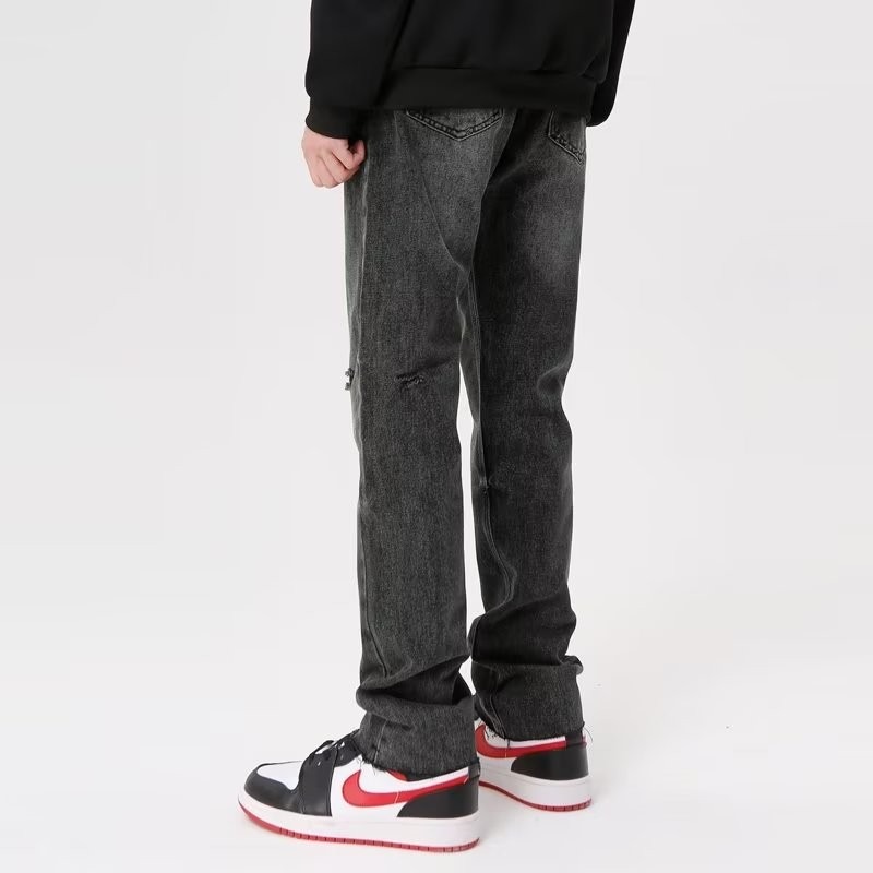 『癮品流行』夏季男生長褲 高街復古牛仔長褲 基礎長褲 破洞褲 直筒長褲 休閒長褲 純色簡約 休閒百搭 S-3XL-細節圖8