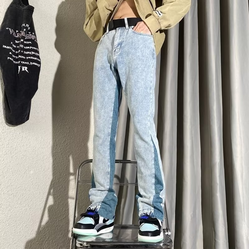 『癮品流行』歐美逛逛街復古牛仔長褲 直筒牛仔褲 休閒長褲 素色長褲 九分褲 休閒百搭 修身顯腿長 S-3XL-細節圖3