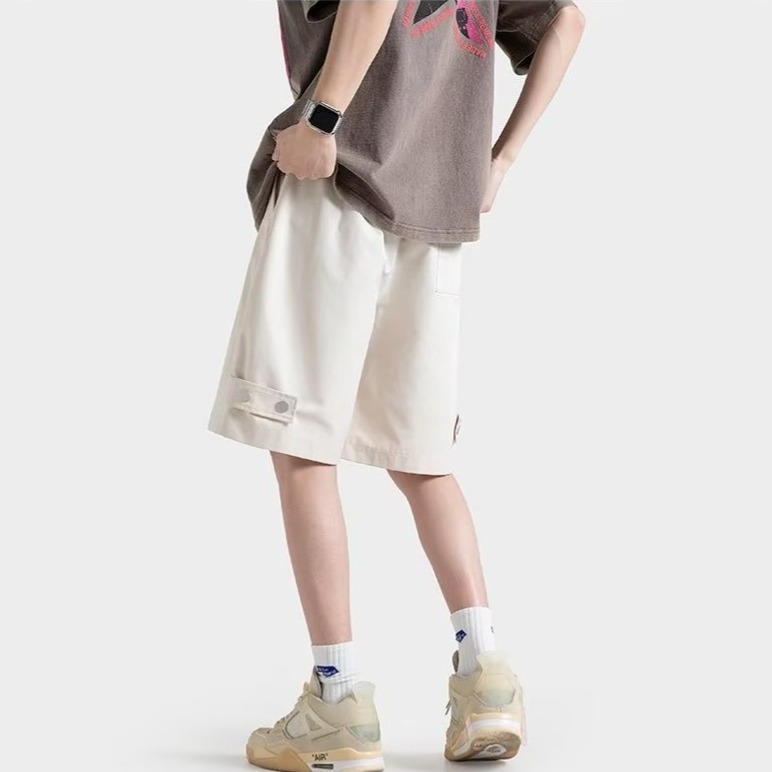 『癮品流行』夏季短褲男 五分褲 休閒短褲 直筒短褲 運動短褲 純色簡約 基礎百搭 M-3XL-細節圖3