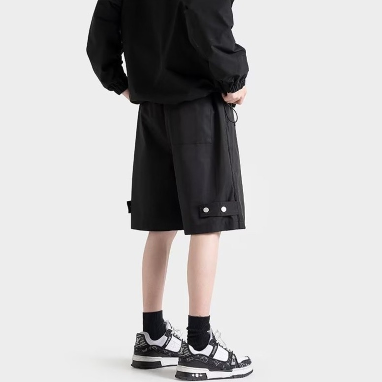 『癮品流行』夏季短褲男 五分褲 休閒短褲 直筒短褲 運動短褲 純色簡約 基礎百搭 M-3XL-細節圖7