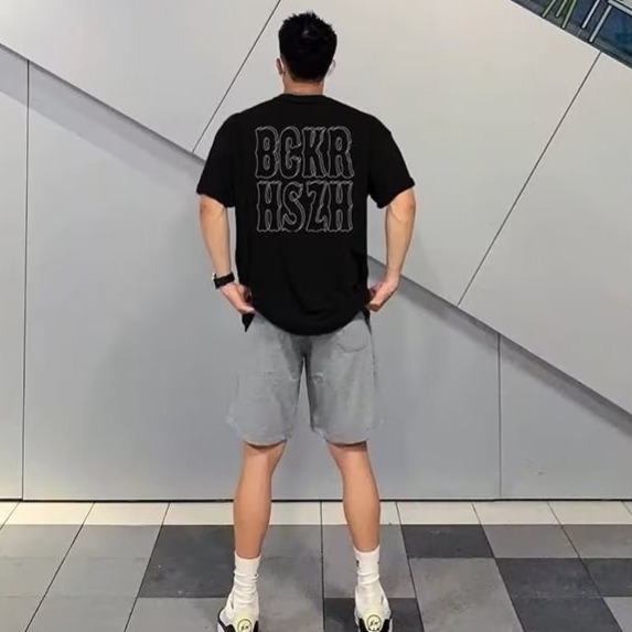 『癮品流行』美式字母印花高街T恤 純棉T恤 潮流T恤 男生夏季短T 基礎百搭 寬鬆oversize M-5XL-細節圖4