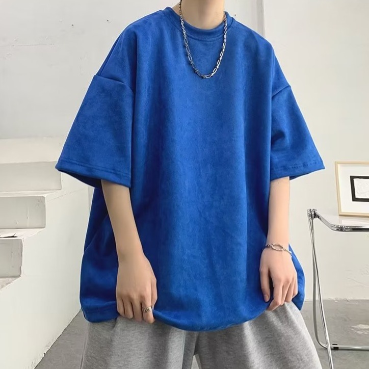 『癮品流行』美式復古高街素色T恤 打底衫 圓領上衣 男生T恤 素色T恤 休閒百搭 純色簡約 M-3XL-細節圖3