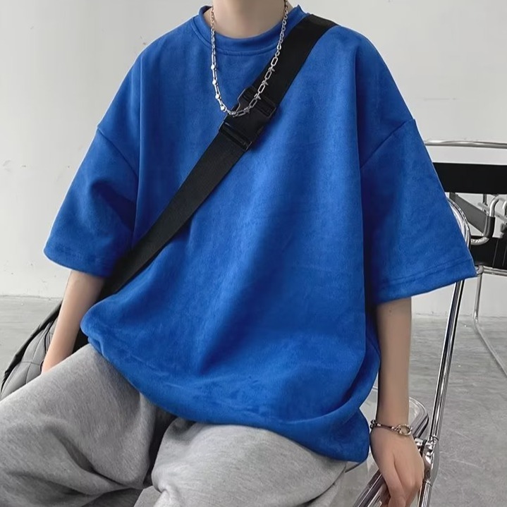 『癮品流行』美式復古高街素色T恤 打底衫 圓領上衣 男生T恤 素色T恤 休閒百搭 純色簡約 M-3XL-細節圖4