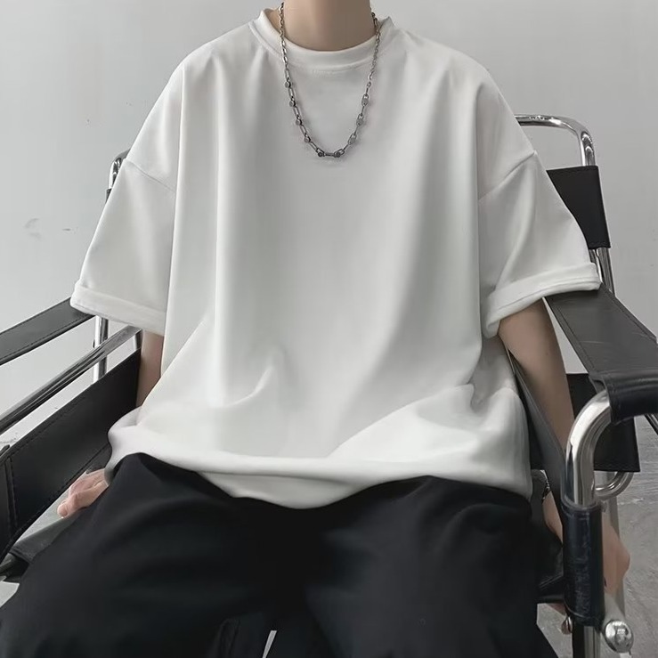 『癮品流行』美式復古高街素色T恤 打底衫 圓領上衣 男生T恤 素色T恤 休閒百搭 純色簡約 M-3XL-細節圖6