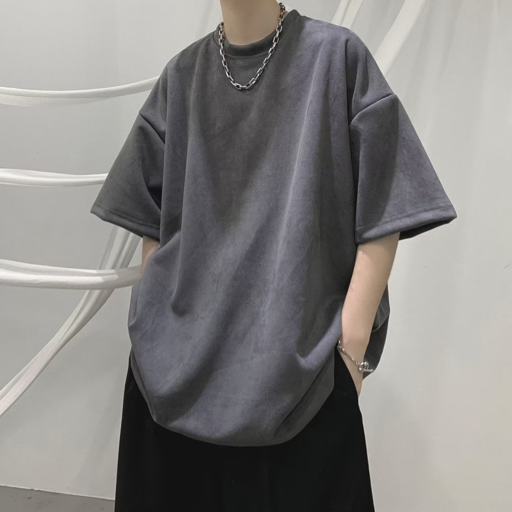 『癮品流行』美式復古高街素色T恤 打底衫 圓領上衣 男生T恤 素色T恤 休閒百搭 純色簡約 M-3XL-細節圖7