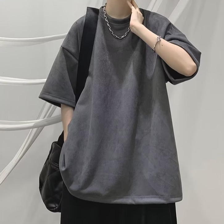 『癮品流行』美式復古高街素色T恤 打底衫 圓領上衣 男生T恤 素色T恤 休閒百搭 純色簡約 M-3XL-細節圖8