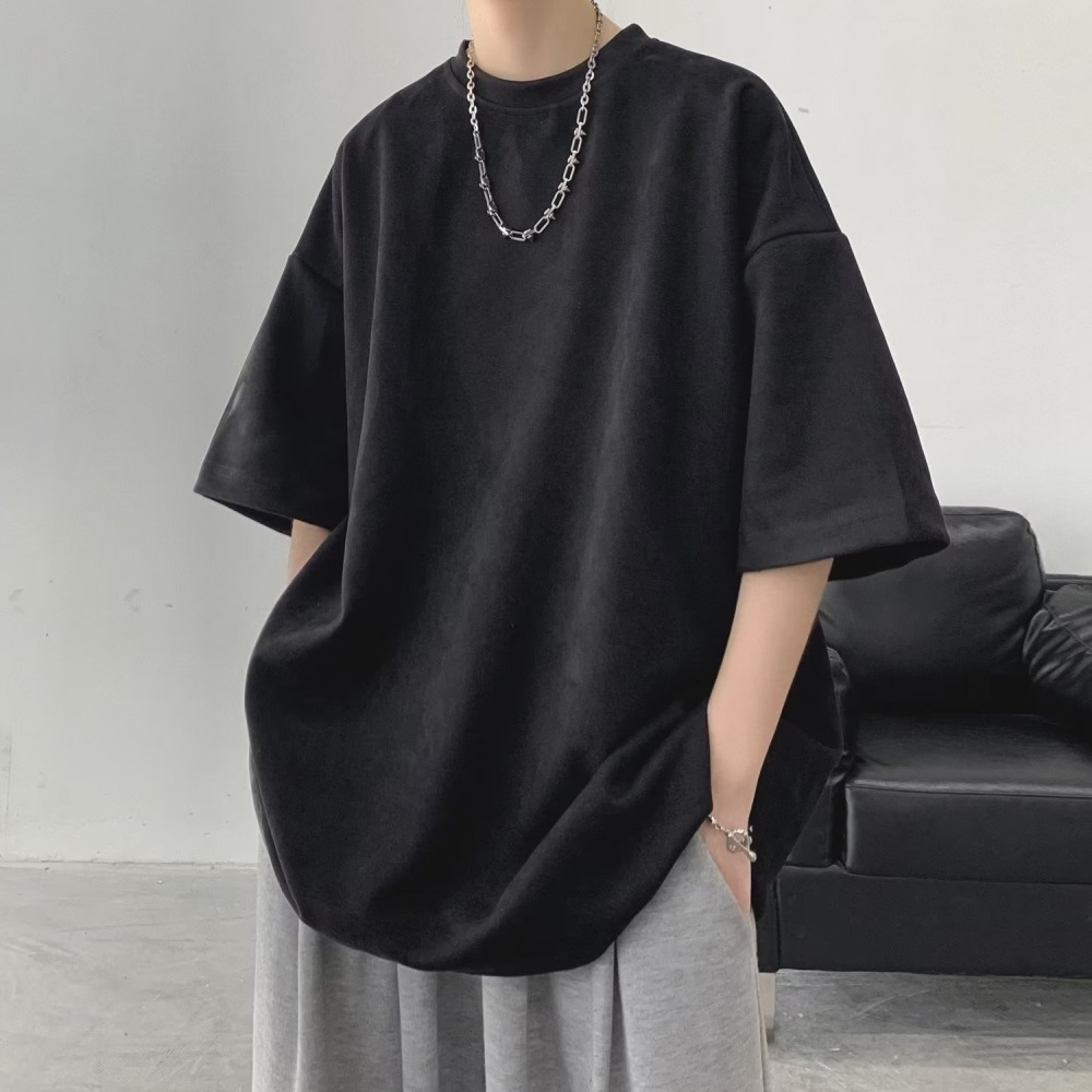 『癮品流行』美式復古高街素色T恤 打底衫 圓領上衣 男生T恤 素色T恤 休閒百搭 純色簡約 M-3XL-細節圖9