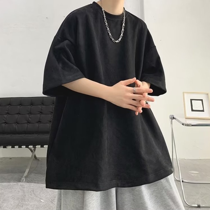 『癮品流行』美式復古高街素色T恤 打底衫 圓領上衣 男生T恤 素色T恤 休閒百搭 純色簡約 M-3XL-細節圖10