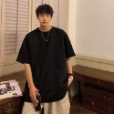 『癮品流行』美式高街復古麂皮絨T恤 素色T恤 男生T恤 圓領上衣 打底衫 休閒百搭 純色簡約 M-3XL-規格圖11
