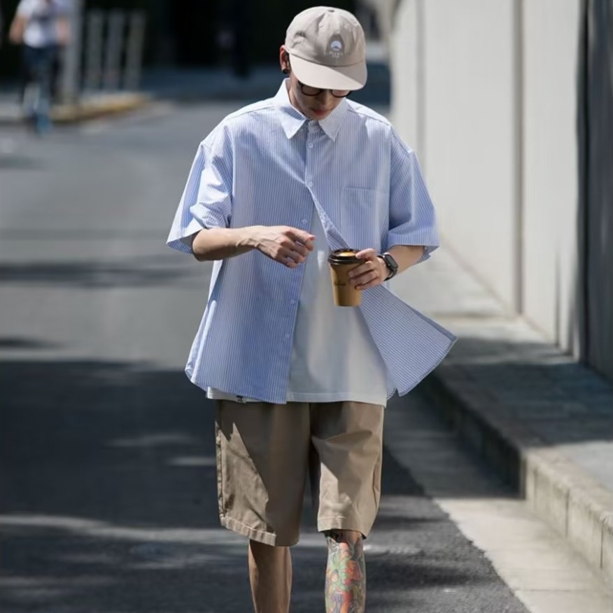 『癮品流行』日系短褲 男生夏季短褲 直筒短褲 休閒短褲 素色短褲 五分褲 純色簡約 基礎百搭 M-3XL-細節圖4