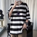 『癮品流行』條紋短t tee 男裝 M-3XL 衣服 學院風短袖T恤 經典款 韓國實拍寬鬆休閒百搭衣服 正韓衣著-規格圖7