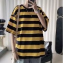 『癮品流行』條紋短t tee 男裝 M-3XL 衣服 學院風短袖T恤 經典款 韓國實拍寬鬆休閒百搭衣服 正韓衣著-規格圖7