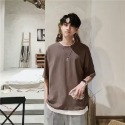 『癮品流行』韓流圓領素面假兩件5分袖T恤 潮流上衣 男生上衣 潮流衣 韓版T 透氣上衣-規格圖8