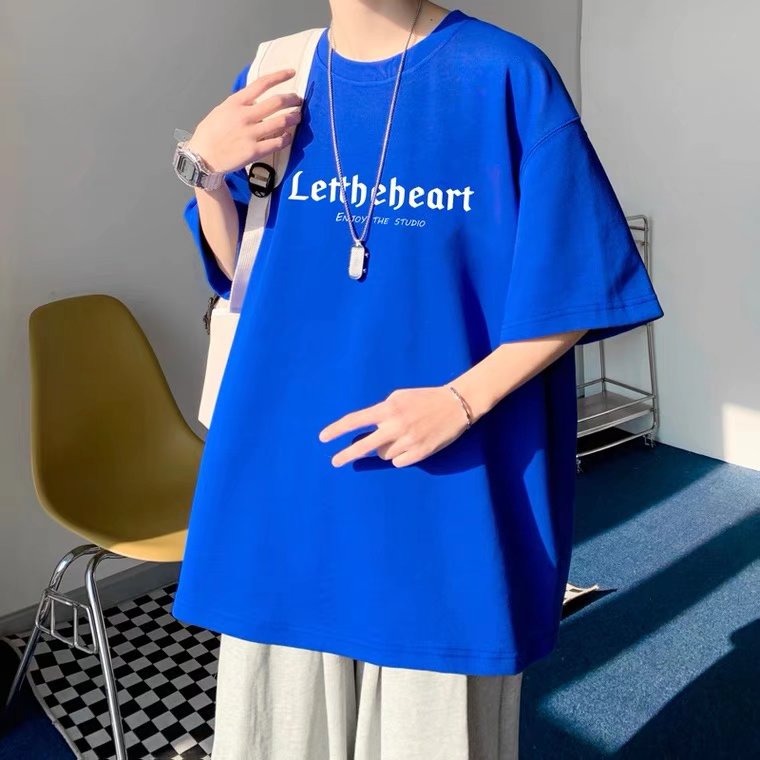 『癮品流行』英文印花t恤男短袖 潮牌百搭五分袖 夏季ins潮流港風半袖原宿風寬松衣服 T恤衫 上衣-細節圖6