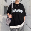 『癮品流行』PARANOID 水波紋 英文 印花 簡約穿搭 寬鬆 落肩 文青 短袖上衣 休閒短T 涼感衣-規格圖9