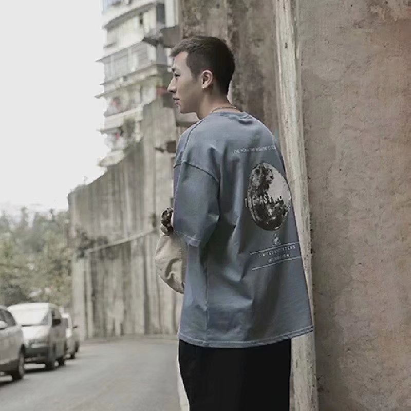 『癮品流行』夏季 新款 日系 復古 潮牌 短袖 男生T恤 韓版 學生寬鬆 ins 嘻哈 上衣 短T-細節圖7