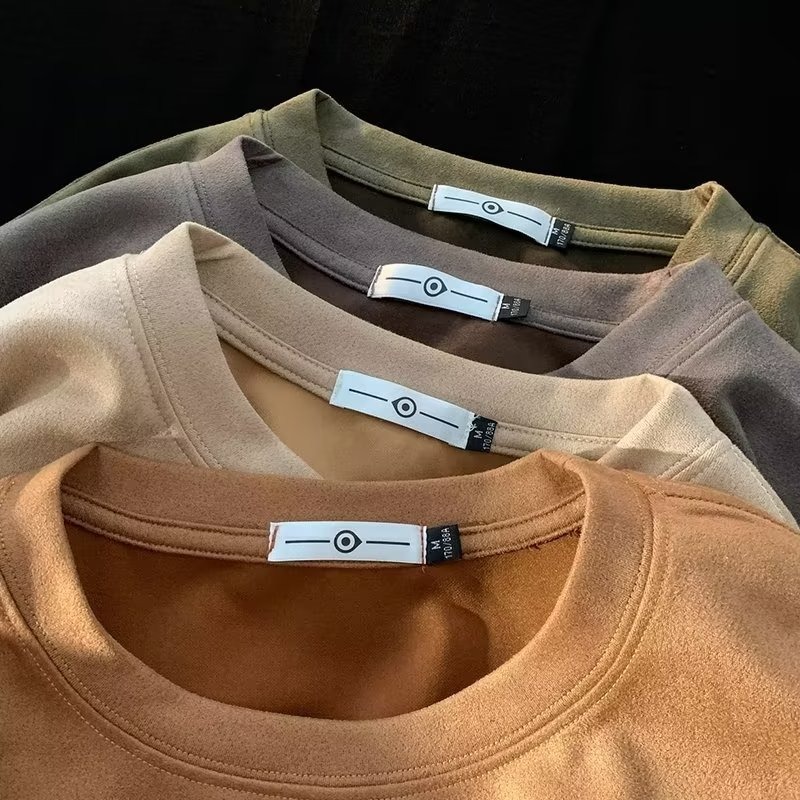 『癮品流行』短袖男重磅t恤麂皮絨印花T恤復古風寬鬆加大碼Oversize男生T恤-細節圖7