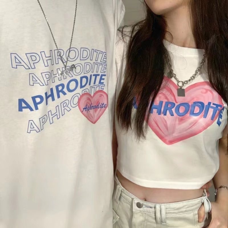 『癮品流行』情侶長短款T恤 情侶衣 短t 上衣 短袖 男生衣服 衣服女 短袖上衣 寬鬆t恤 印花t恤 五分袖T恤-細節圖3