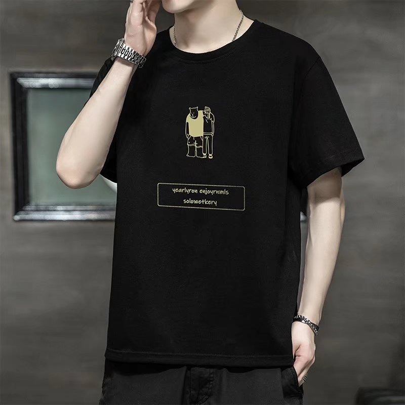 『癮品流行』男生短袖 韓版短T港風短袖上衣 短袖T恤男 印花T恤 男女衣著 男生上衣短袖 短T-細節圖3