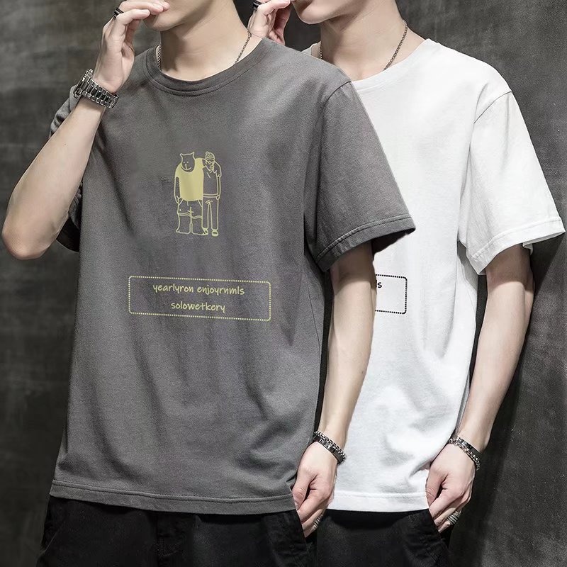 『癮品流行』男生短袖 韓版短T港風短袖上衣 短袖T恤男 印花T恤 男女衣著 男生上衣短袖 短T-細節圖5