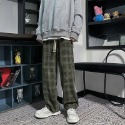 『癮品流行』格子褲 格紋長褲 縮口褲 直筒褲 格子長褲 褲子格子褲女生男生褲子休閒長褲-規格圖9