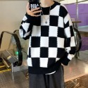 『癮品流行』情侶套裝 粗線毛衣男【M-2XL】秋冬新款拼色條紋毛衣男女同款 日系復古寬松圓領針織衫韓版潮牌上衣-規格圖9